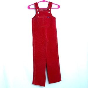 Vintage Absorba Red Overalls Jumpsuit Pocket Front Kids‎ 2T